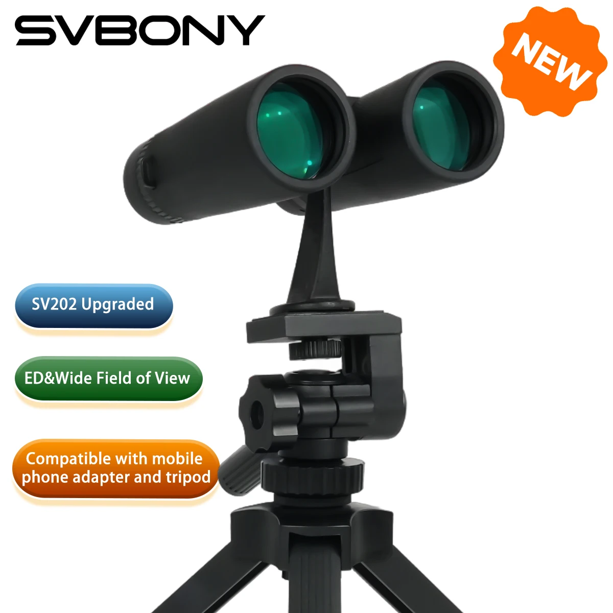 Svbony SV202 업그레이드된 쌍안경 광시야 ED 8x32/8X42/10X42mm Bak4 프리즘 IPX7 조류 관찰용 방수 안개 방지