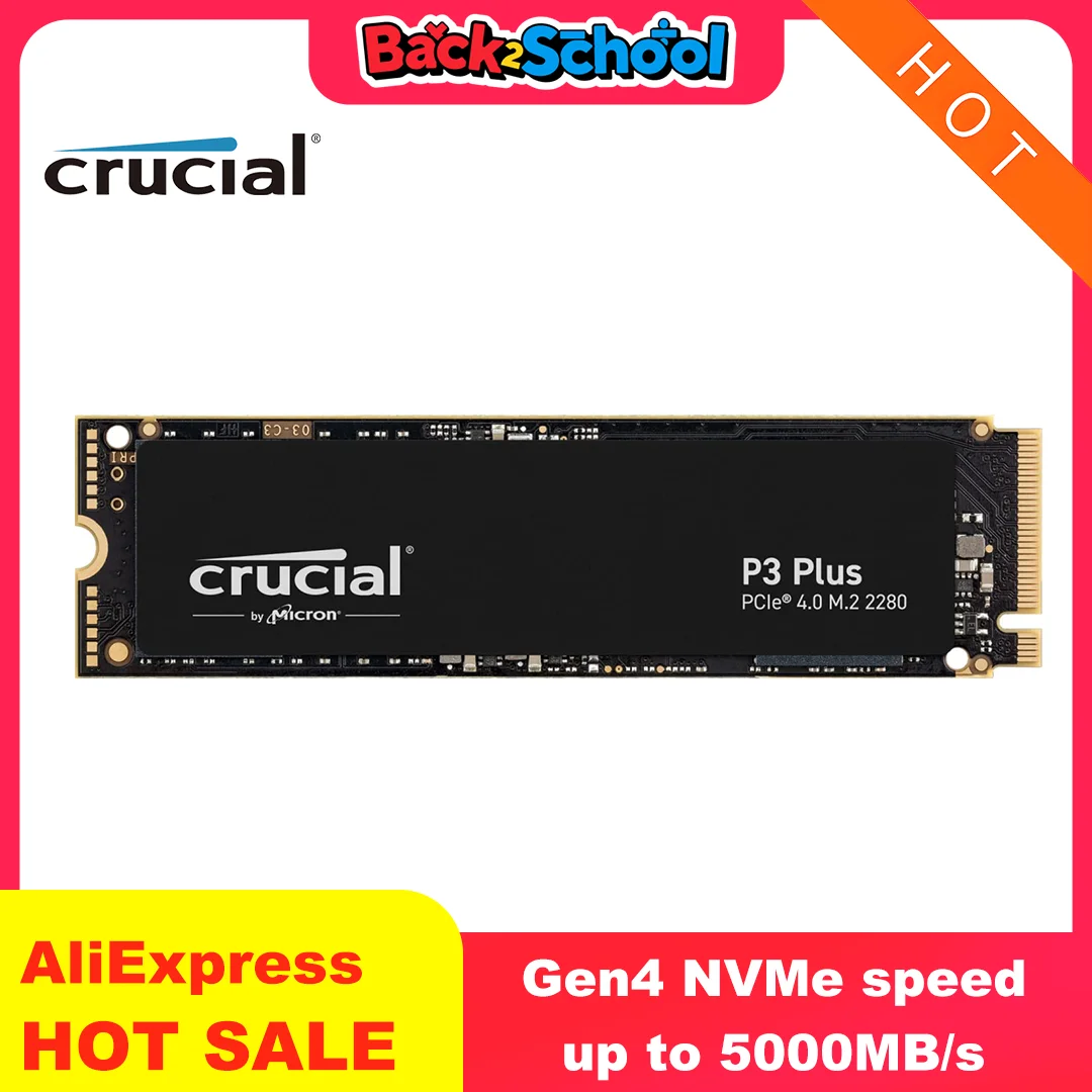 Crucial P3 Plus 1TB/2TB PCIe Gen4 3D NAND NVMe M.2 SSD