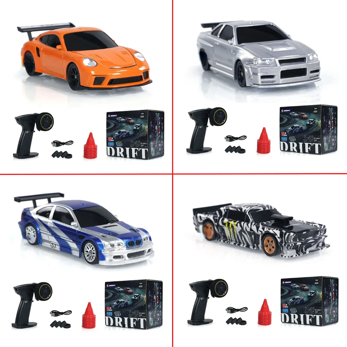 2.4G RC 드리프트 카 1/43 4WD 리모컨 카