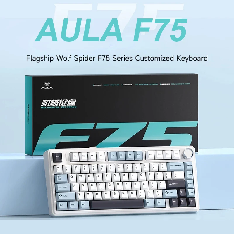 AULA F75 2.4G 무선 블루투스 유선 게임용 기계식 키보드