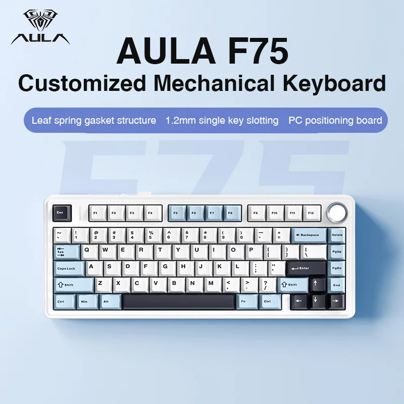 AULA F75 2.4G 무선 블루투스 유선 게임용 기계식 키보드