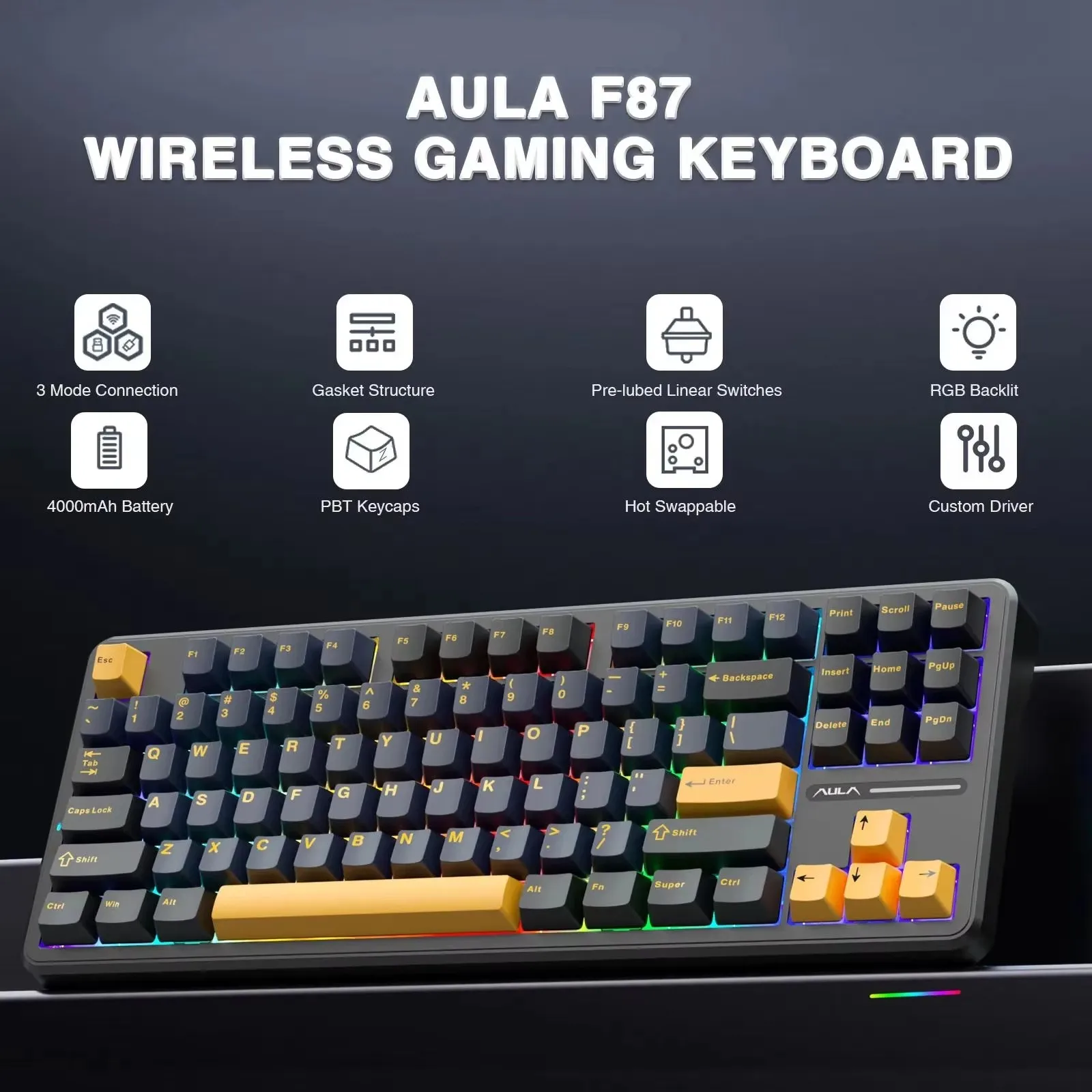AULA F87 Pro 맞춤형 기계식 키보드