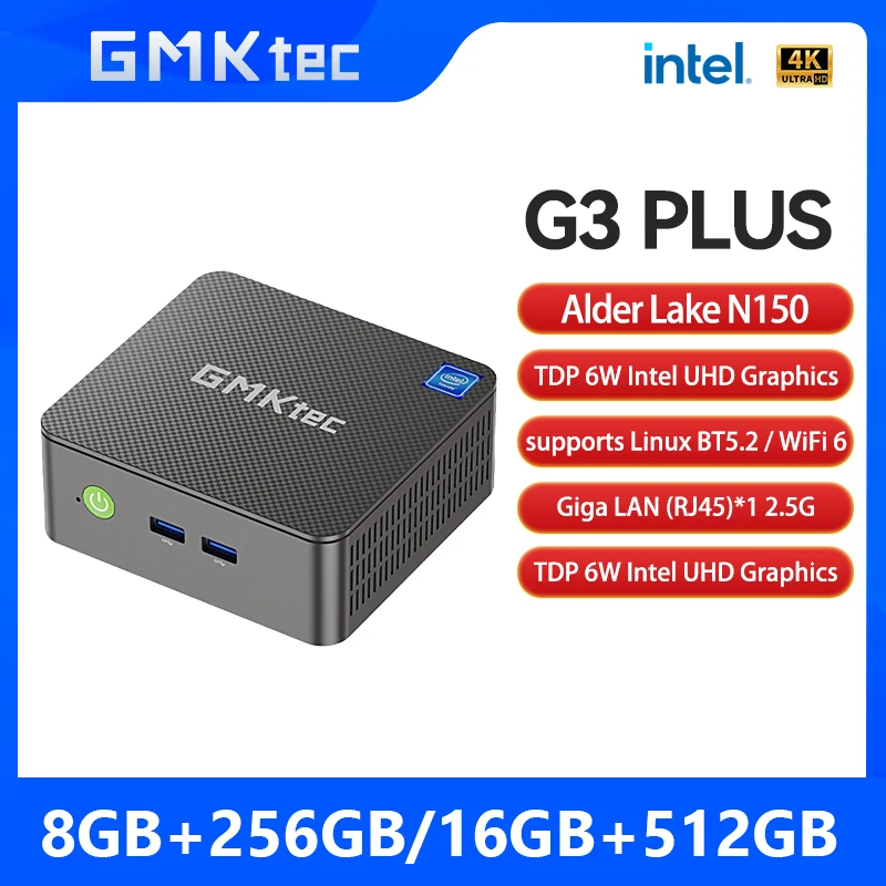 GMKtec 미니 Pc GMK G3 PLUS NUCBOX Windows 11 Pro Alder Lake N150 Intel 12th WiFi 6 데스크탑 컴퓨터 미니 Pc 작업
