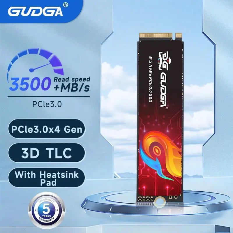 GUDGA SSD M2 NVME 512GB 1TB 2TB 하드 디스크 SSD M.2 2280 PCIe 3.0 SSD Nmve M2 PC 노트북 컴퓨터용 내장 솔리드 스테이트 드라이브