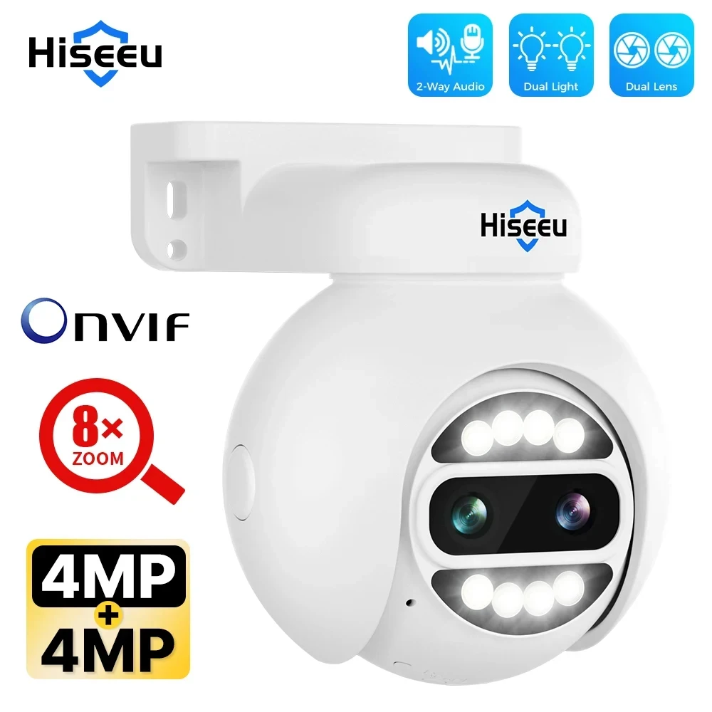 Hiseeu 듀얼 렌즈 POE PTZ IP 카메라