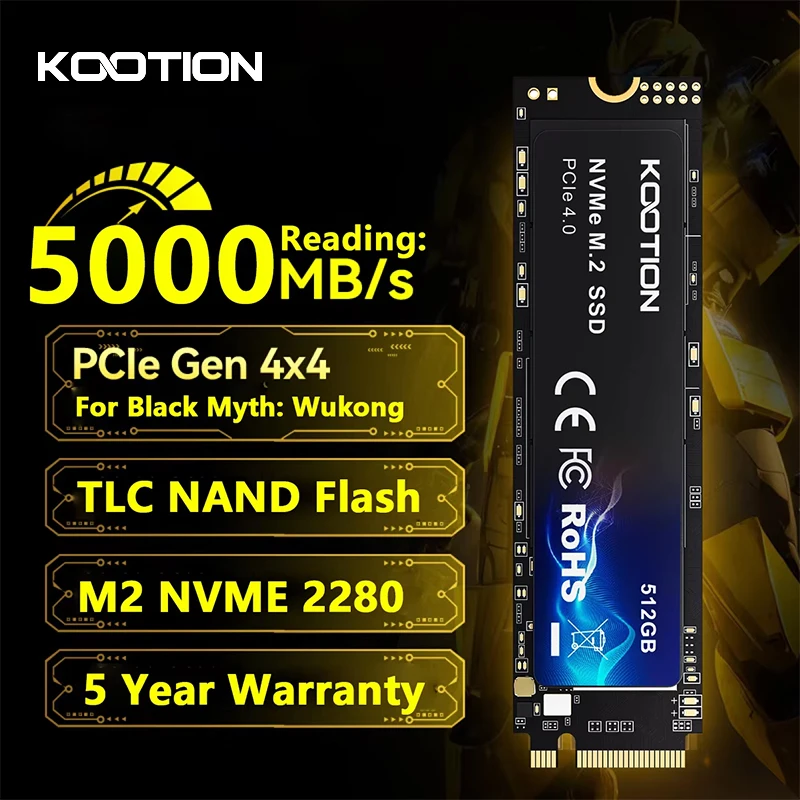 KOOTION SSD Nvme M2 512GB Gen4 * 4 SSD NMVE M2 솔리드 스테이트 드라이브