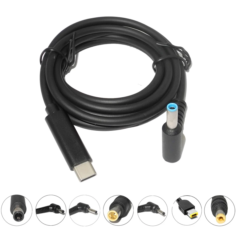 Lenovo Asus Dell Hp Acer Samsung LG 노트북 용 USB C PD 충전 케이블 코드 유형 C-DC 범용 전원 어댑터 변환기