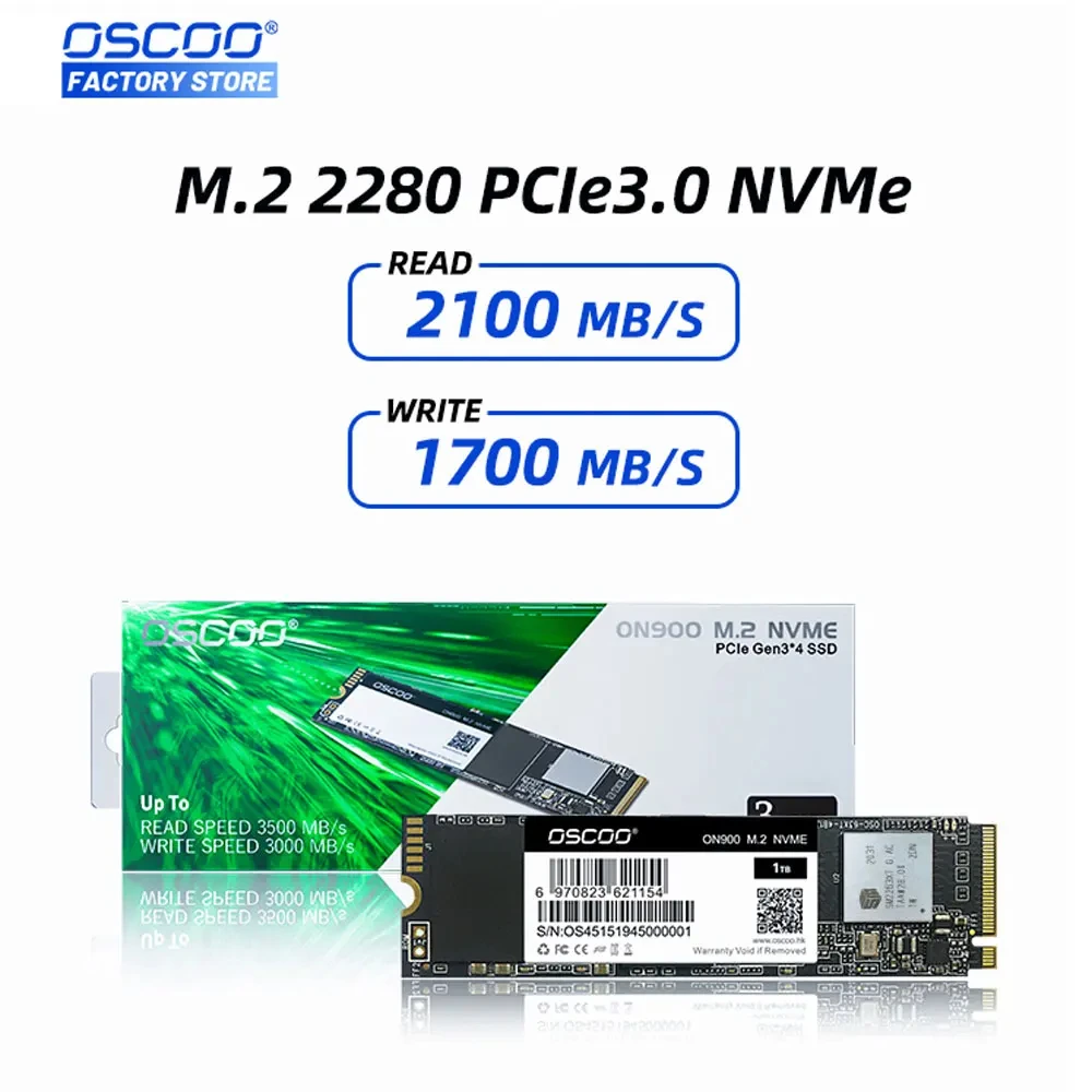 OSCOO 노트북용 SSD M.2 NVME PCIe 3.0 128G 256G 512G SSD M.2 2280 SSD Nvme M2 하드 드라이브 디스크 내장 솔리드 스테이트 드라이브