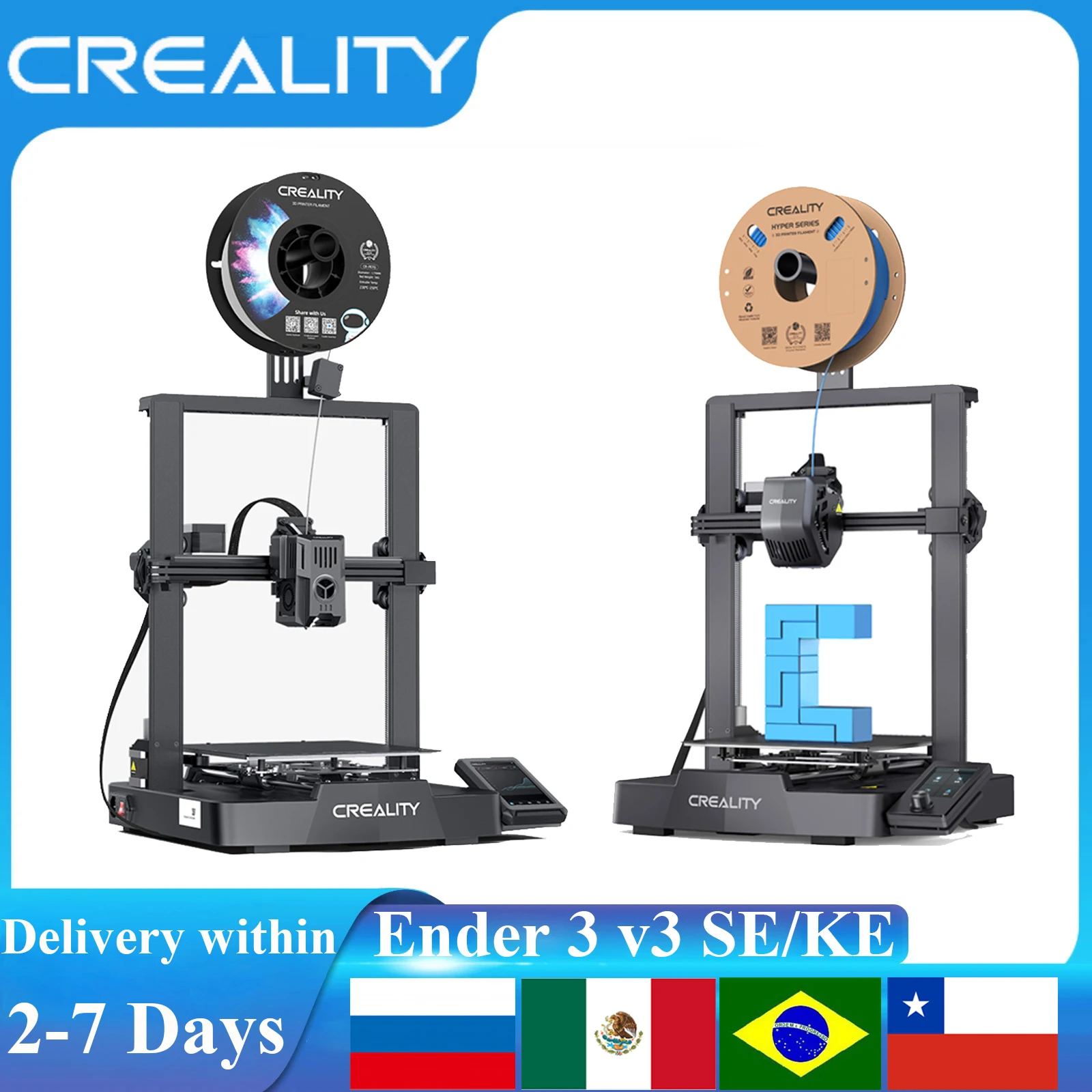 Creality Ender 3 V3 SE/KE 3D 프린터 스프라이트 직접 압출 250mm/S 더 빠른 인쇄 속도 듀얼 Z 축 CR 터치 제어 화면