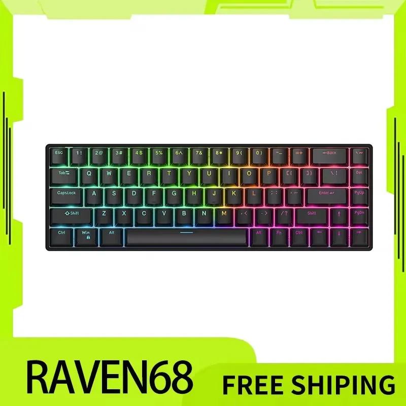 Teamwolf Raven68 유선 마그네틱 축 기계식 키보드
