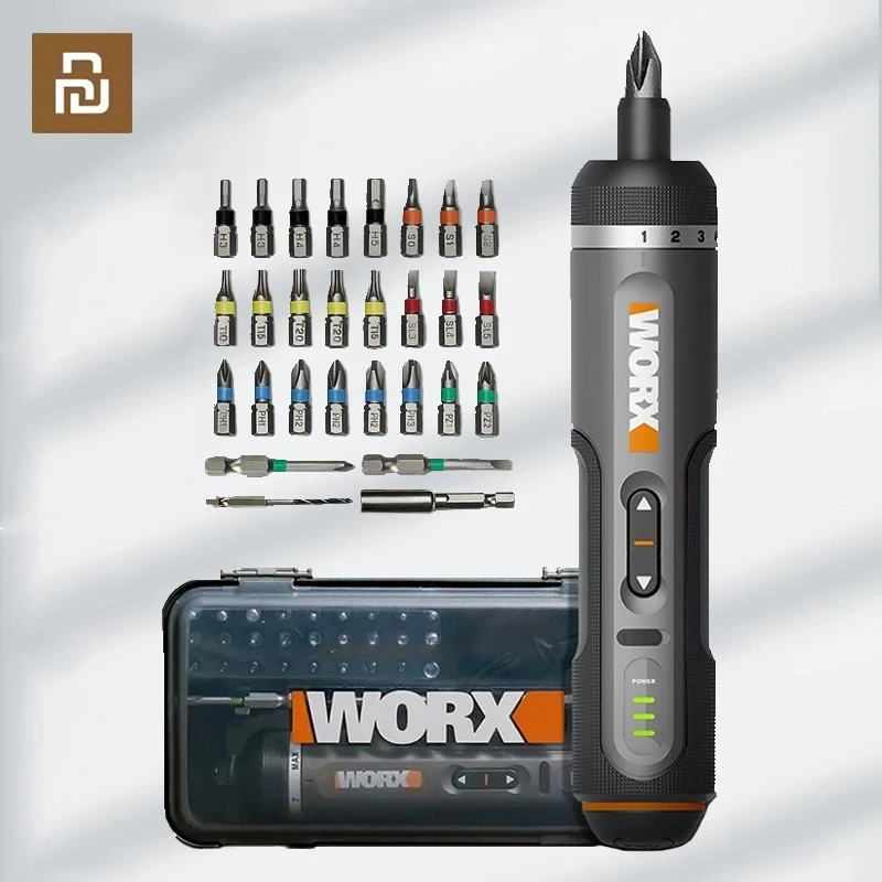 WORX WX242 미니 전기 스크루 드라이버 세트 30 비트 세트 파워 드릴 도구로 충전식 스마트 무선 전기 스크류 드라이버
