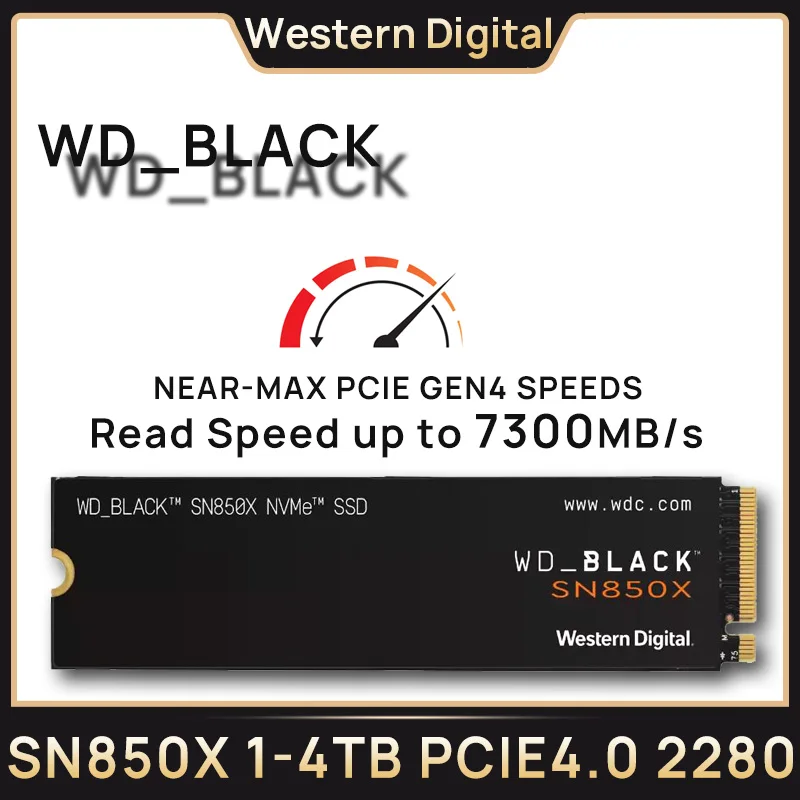 Western Digital-SN850X WD_BLACK 1TB 2TB 4TB M.2 2280 NVMe PCIe Gen 4.0x4 SSD 솔리드 스테이트 드라이브