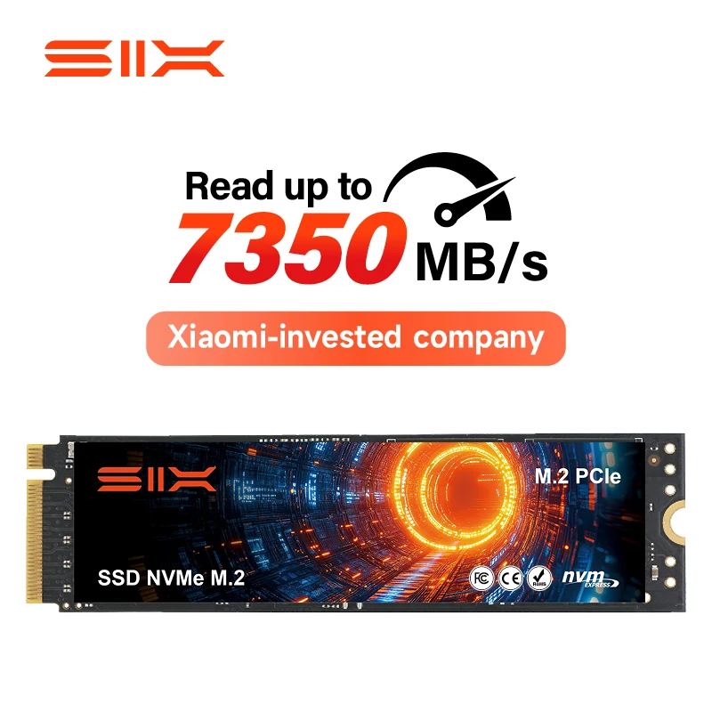 SIX PCIe 4.0 SSD NVMe M2 7350 MB/s 읽기 속도